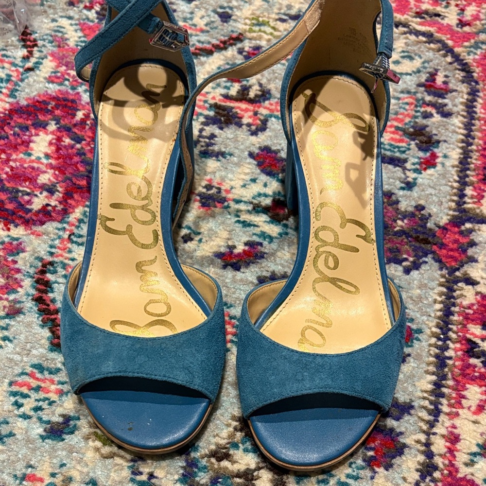 Sam Edelman Blue Open-Toe Heels